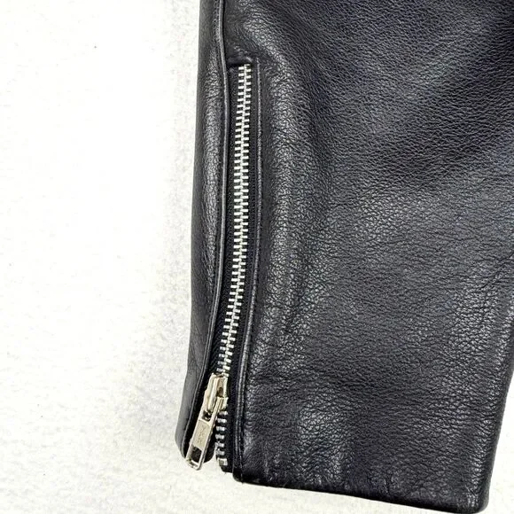 Vintage Bermans Street Legal Black Leather Fringe Motorcycle Jacket Women’s 14 - Picture 12 of 14